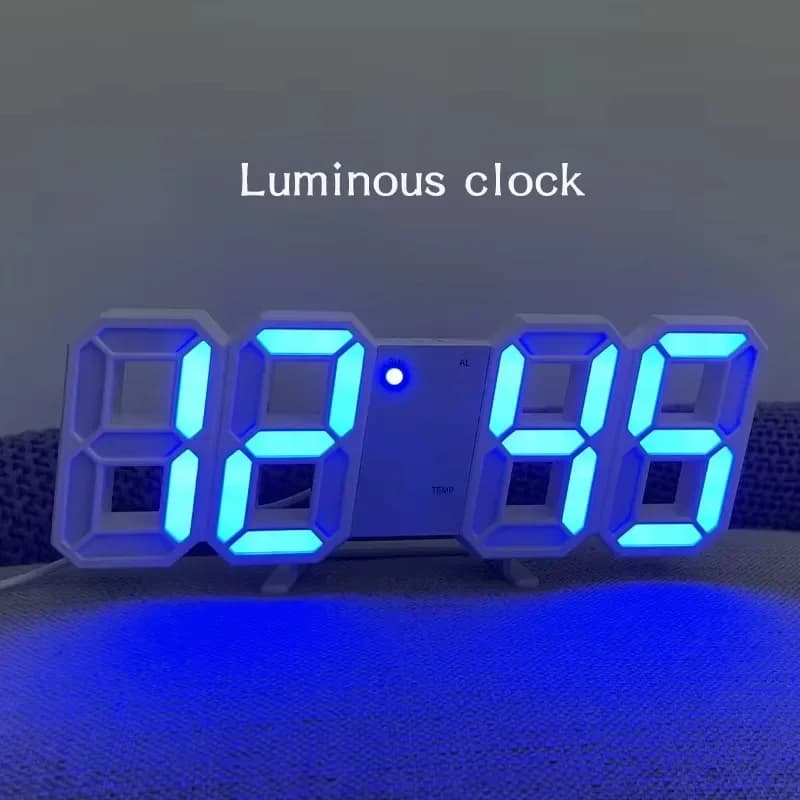 3D LED 디지털 탁상시계 시간/날짜/온도 표시 알람시계