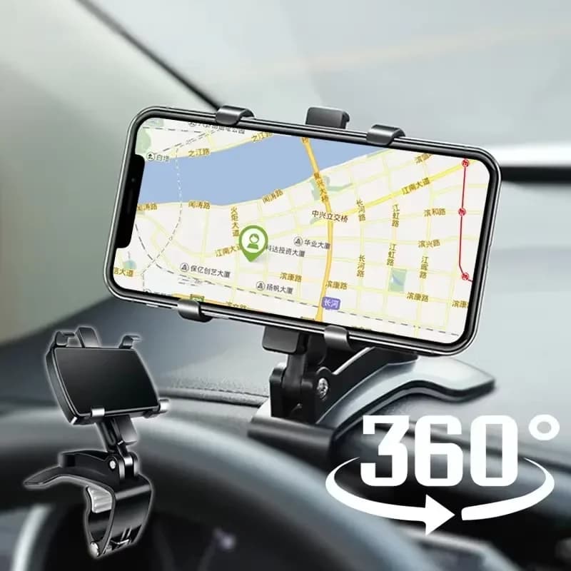 360 °   회전식 차량용 휴대폰 거치대, 범용 휴대폰 거치대, 대시보드 간편 클립 마운트 스탠드, GPS 네비게이션용 휴대폰 스탠드