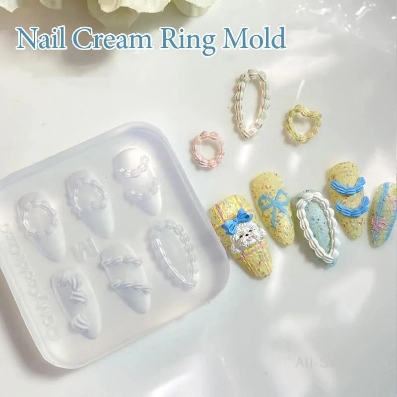 3D 실리콘 몰드 네일 아트 케이크 크림 장식 DIY 매니큐어