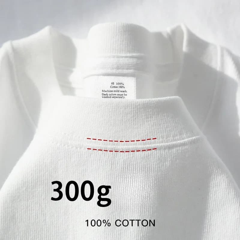 300g 코 튼 T 셔츠 남자 짧은 소매 헤비급 여름 라운드 넥 느슨한 통기성 셔츠 남자 여자 기본 티