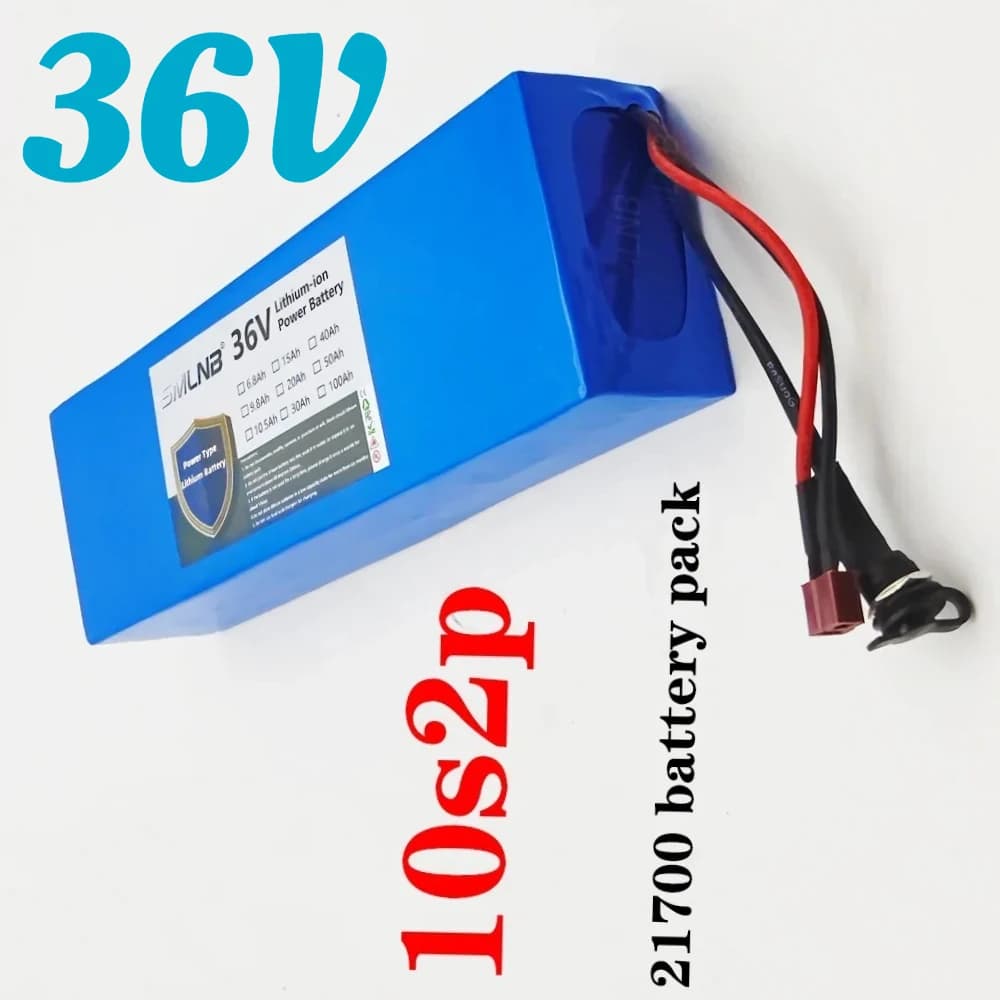 36V 9.8Ah 21700 리튬 10S2P 배터리팩 BMS 충전기 포함 대용량 충전식