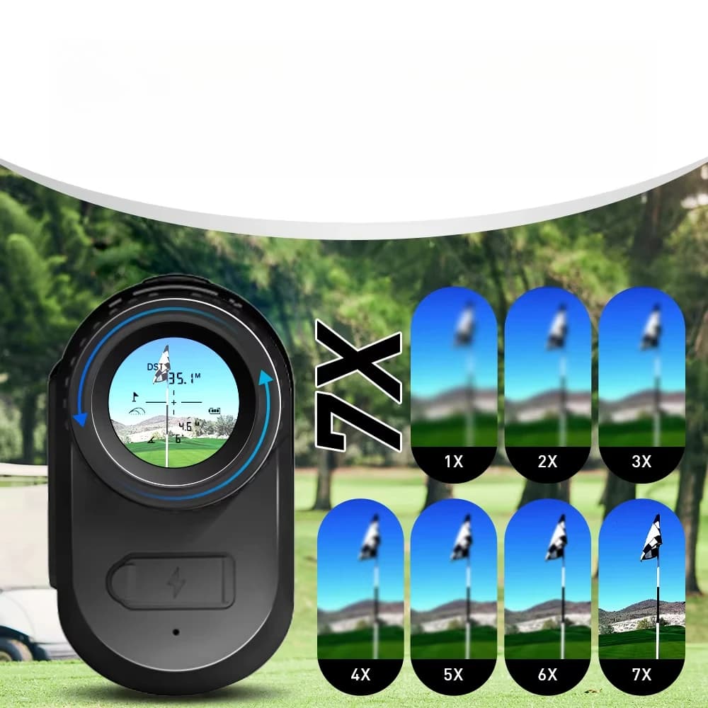 Golf  Rangefinder 1000m Golf Flagpole Lock, Slope Mode, Magnetic USB Rechargeable, External Screen, Voice Broadcast