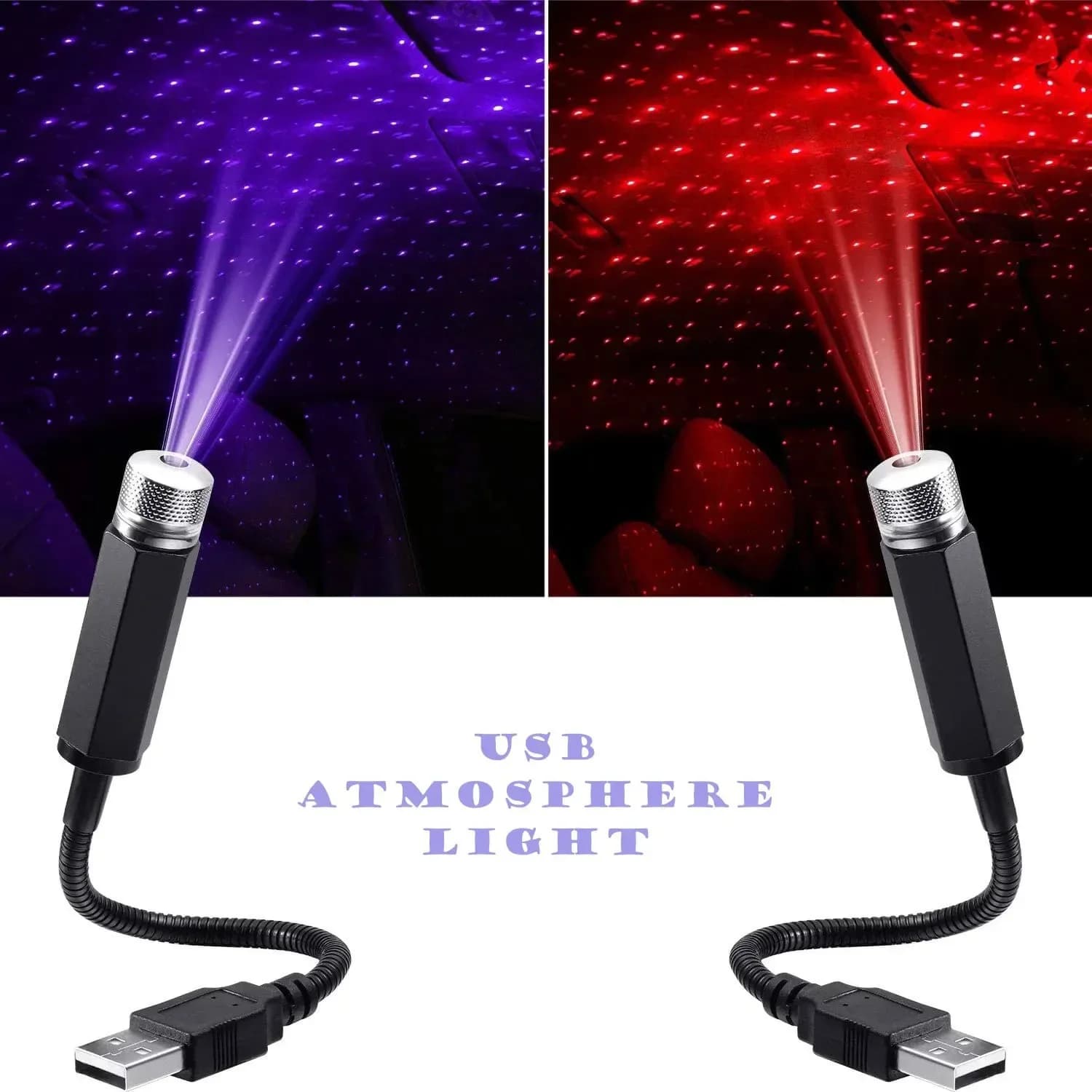 QXNY 1개 미니 LED 자동차 루프 스타 나이트 라이트 프로젝터 분위기 갤럭시 라이트 USB 장식 자동차 액세서리 인테리어