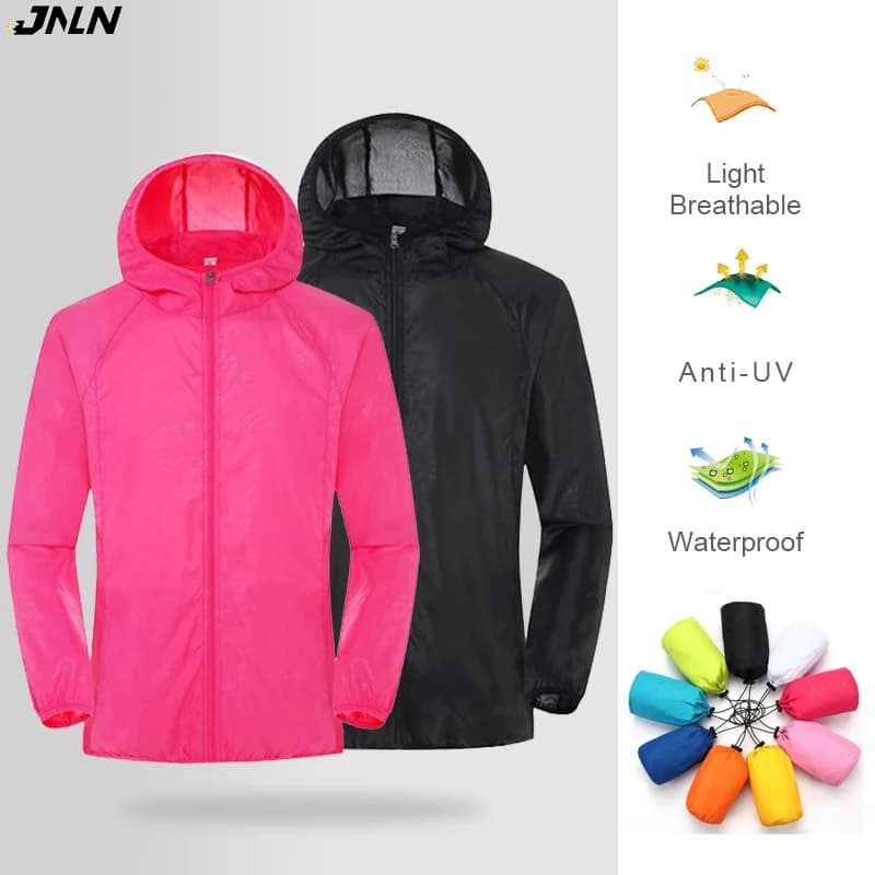 JNLN 남녀공용 등산 자켓 방수 속건 캠핑 사냥 자외선차단 바람막이
