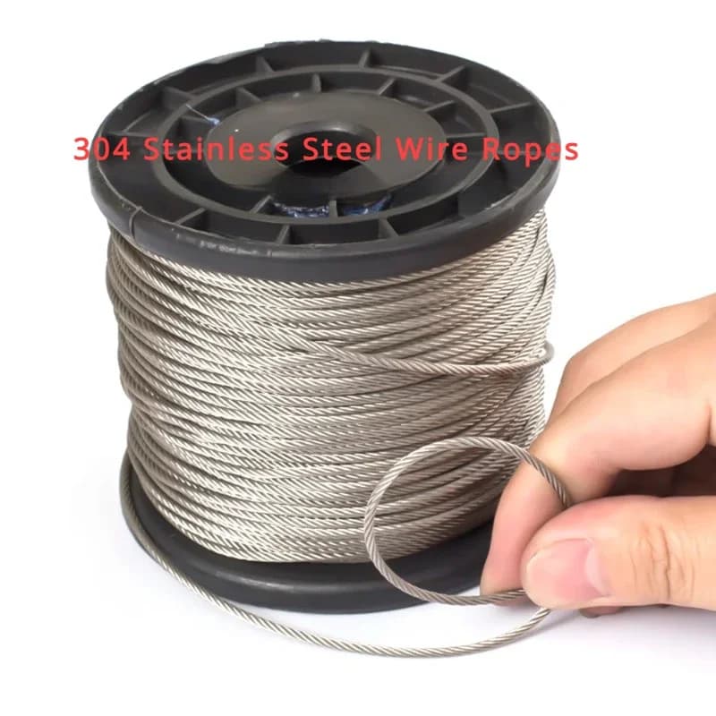 304 스테인리스 와이어 로프 직경 0.3-4.0mm 1x7 7x7 7x19
