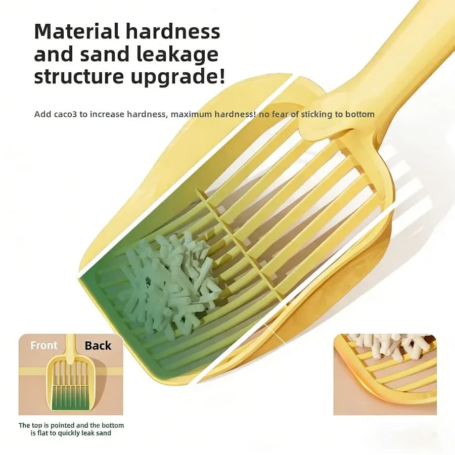 Ergonomic Cat Litter Scoop with Bag Holder, Large 35cm Durable Plastic Scoop for Easy Waste Cleaning