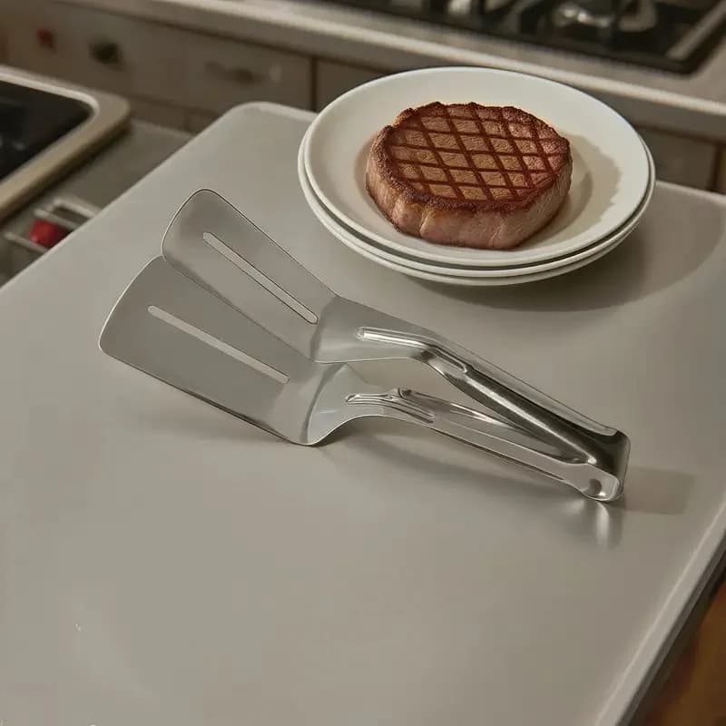 Christmas Stocking Stuffers 304 Stainless Steel Steak Tongs - Cozy Home Kitchen BBQ Steak Tongs Christmas Holiday Cooking Tool