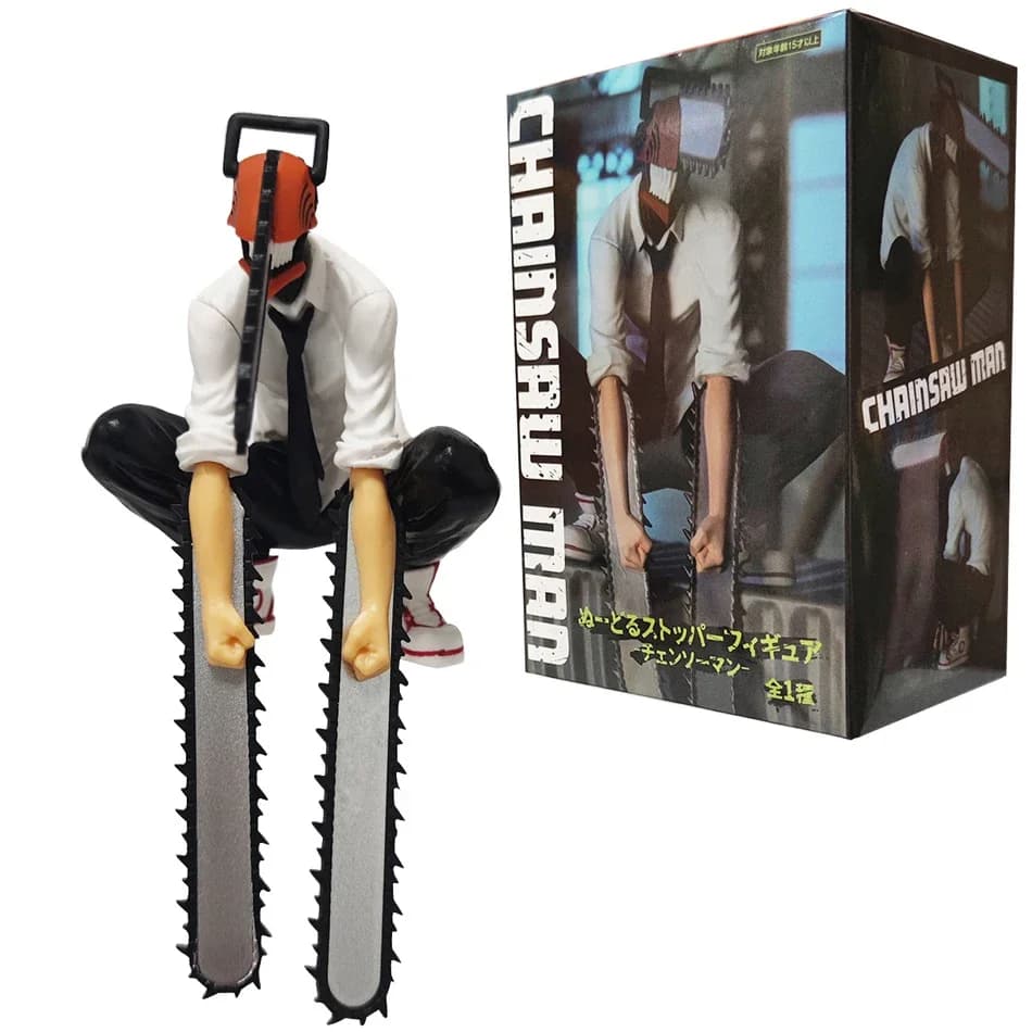 19cm 전기 톱 남자 Denji 애니메이션 피규어 Denji/파워 액션 피규어 1560 전기 톱 남자 Denji 입상 성인 Collectible Model Doll Toy