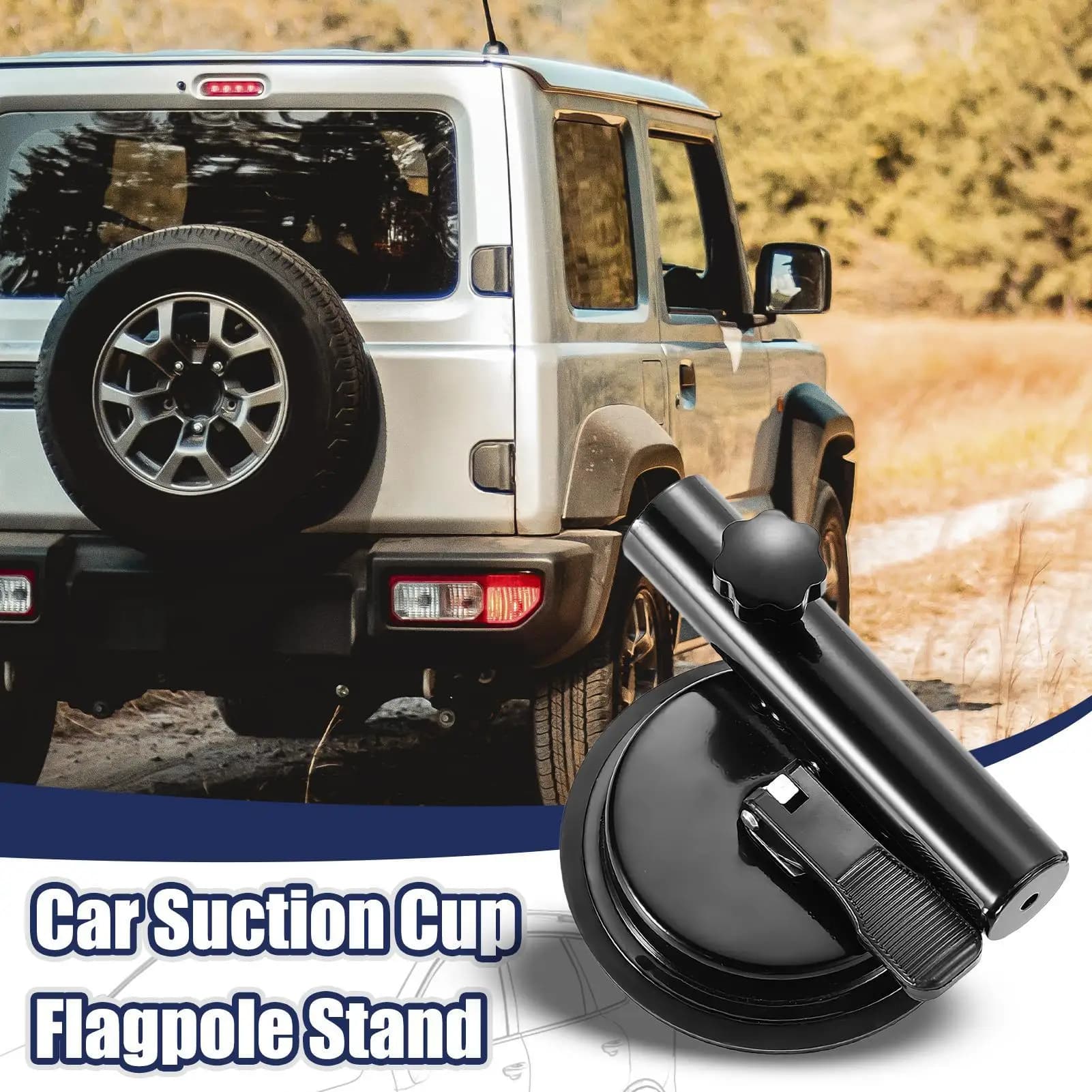Auto Flagpole Stand No Drilling Car Flagpole Mounting Bracket Suction Cup Flag Holder For Auto Enthusiasts Event Organizers