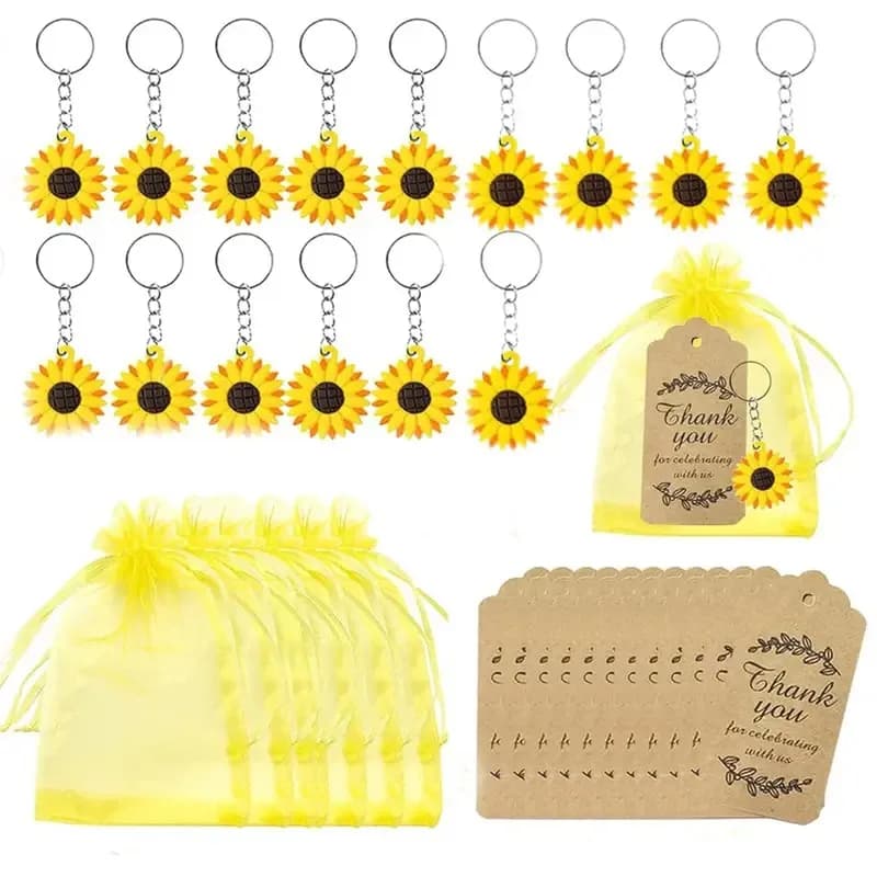 30PCS Sunflower Themed Keychain Making Ideal For Valentine's Day, Birthdays, DIY Unique Bag Hanging Jewelry Pendants