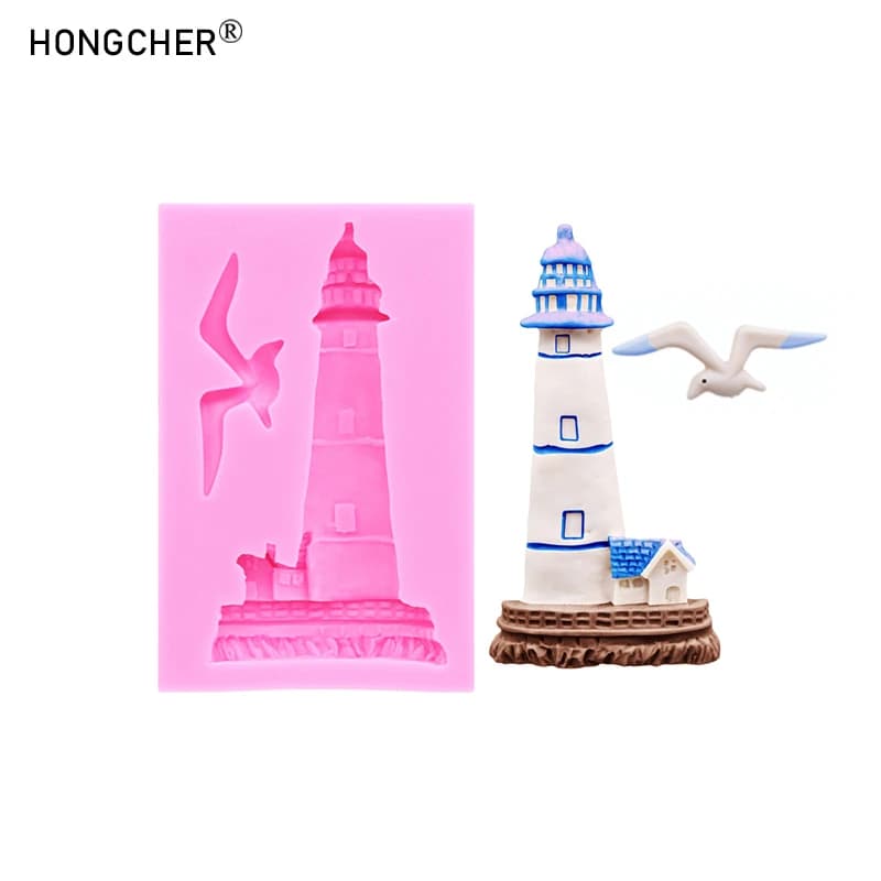 등대 오두막 미니어처 레진 실리콘 몰드 초콜릿 케이크 장식