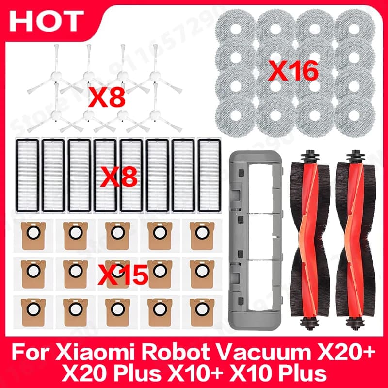 샤오미 로봇청소기 X20 Plus/X10 Plus 호환 메인 사이드 브러시 부품