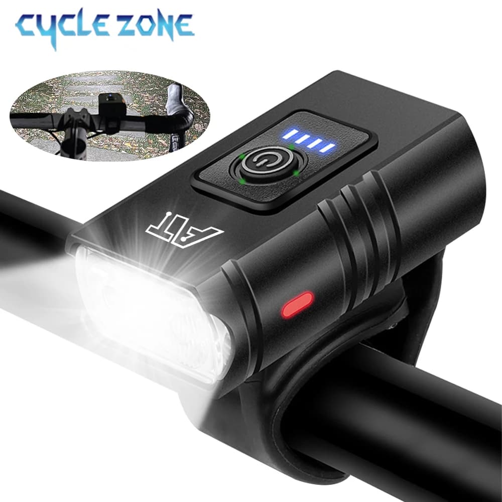 LED 자전거 전조등 Type-C 충전식 MTB 로드바이크 헤드라이트 간편 설치