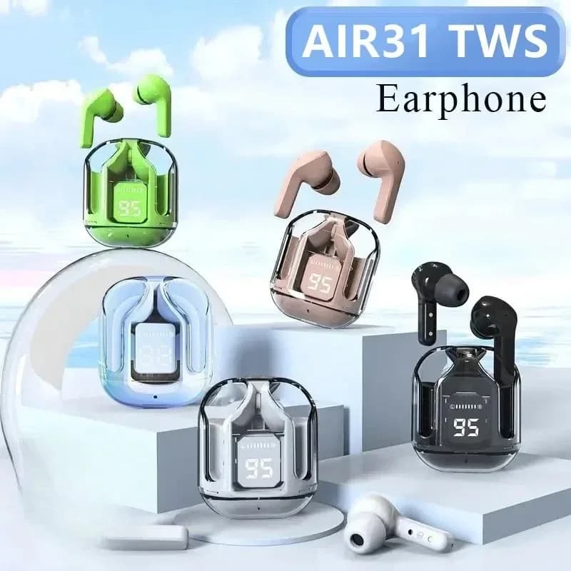 기존 T2 무선 블루투스 이어폰 투명 HIFI 헤드폰 Xiaomi 용 LED 전원 디지털 디스플레이 스테레오 사운드 이어폰