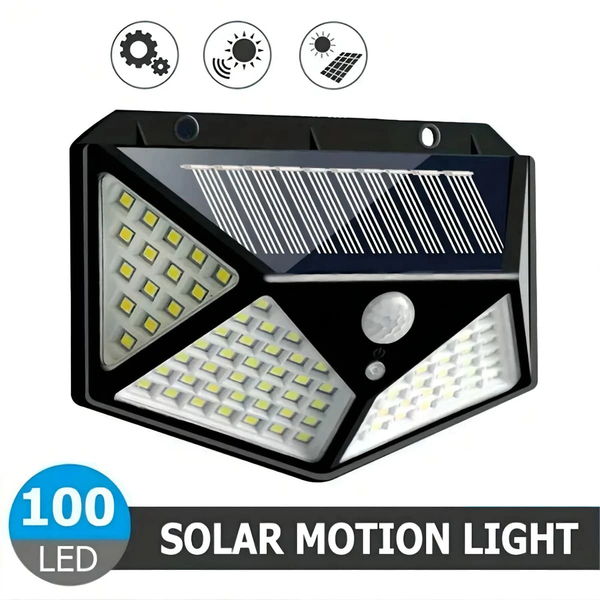 100LED 태양광 투광등 3모드 야외 모션 센서 방수 정원 차고 벽등