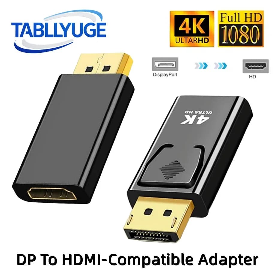 4K/1080P DP 디스플레이포트-HDMI 호환 어댑터 변환기 DP 남성-여성 노트북 PC 프로젝터용 HDMI 호환 어댑터