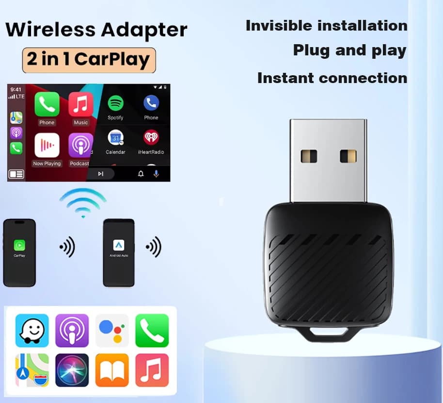 CarlinKit 미니 무선 카플레이 어댑터 안드로이드 오토 동글 5.8G WiFi