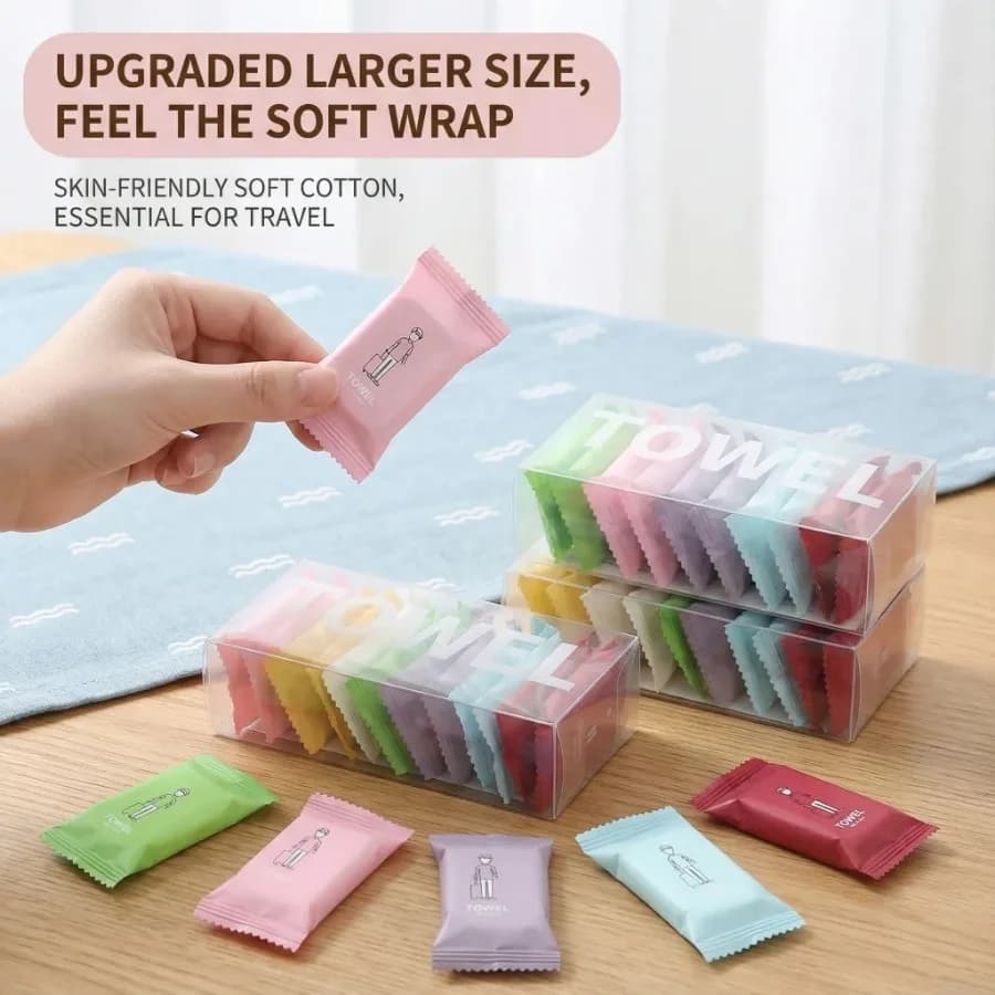 14pcs/Box Disposable Compressed Face Towels, Thickened Cleansing Towels, Soft Portable Washcloth for Travel, Home Daily Use