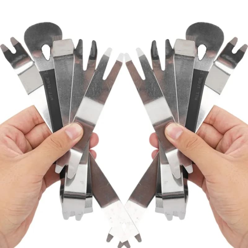 Stainless Steel Car Clip Pry Tool Scratch-Free Auto Trim Removal Tool Set Dashboard Door Panel Fastener Disassembly Car Repair