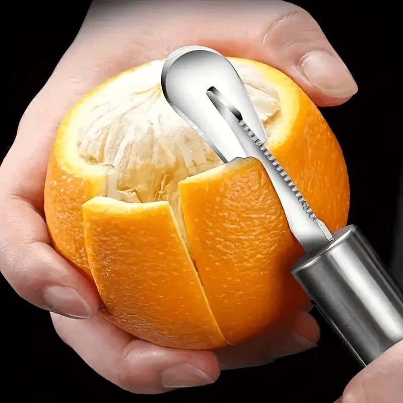 1 Piece of Creative Kitchen Tools Suitable for Oranges and Lemons-a Durable Stainless Steel Peeler with A Curved Handle