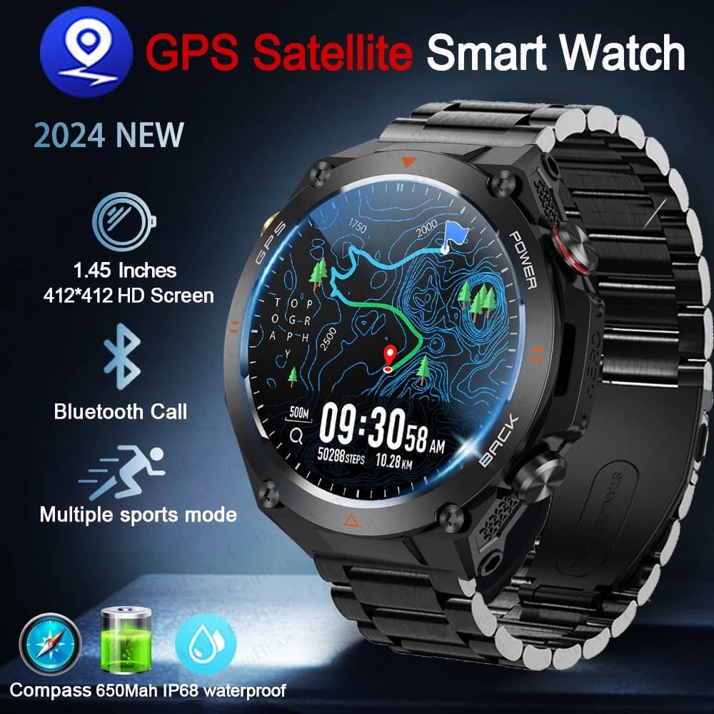 밀리터리 스마트워치 T-Rex 3 GPS 나침반 고도계 10ATM IP69K 방수 AMOLED 블루투스