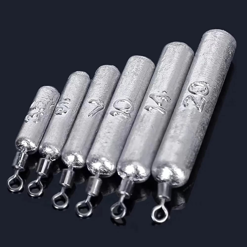 낚시 무게추 싱커 몰드 3.5g 5g 7g 10g 14g 20g 튜브 불릿 플럼 펜던트 금속 지그, 바다 태클 키트, 페스카 도구, 로트당 15 개