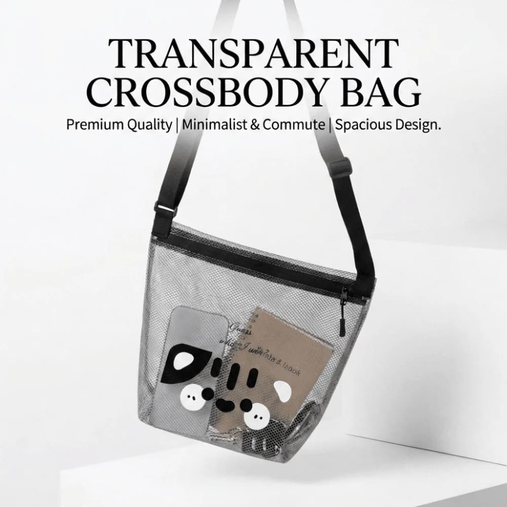 Portable Waterproof Transparent Makeup Bag PVC Large Capacity Waterproof Storage Bag Crossbody Toiletry Wash Bag Travel