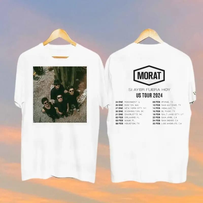Morat Si Ayer Fuera Hoy US Tour 2024 면 티셔츠 남녀공용