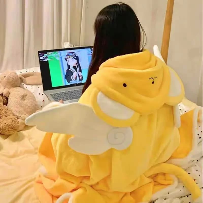 애니 카드캡터 사쿠라 케로베로스 후드 담요 망토 여름 낮잠 에어컨 블랭킷