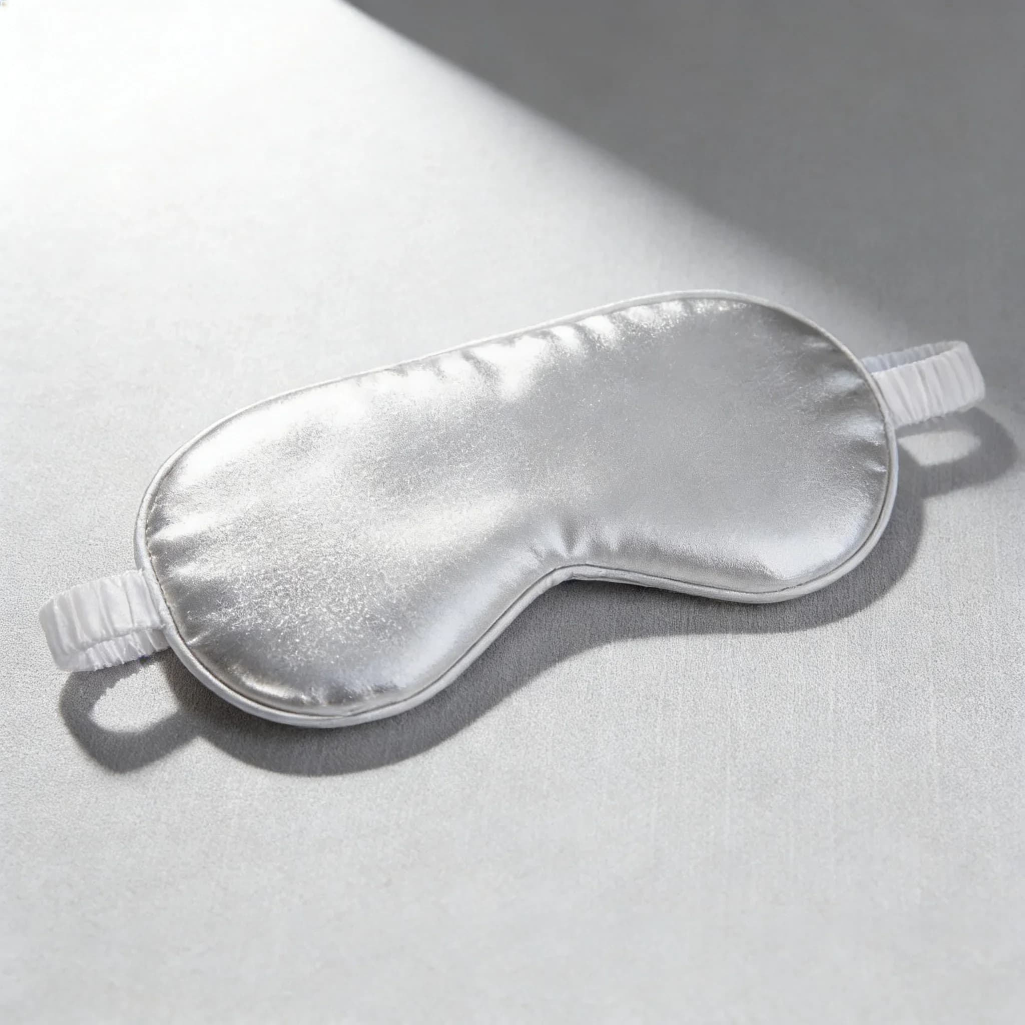 Sleep Eye Mask, Imitation Silk, Silver, Bedroom Sleep, Light Blocking, Soft, Unisex