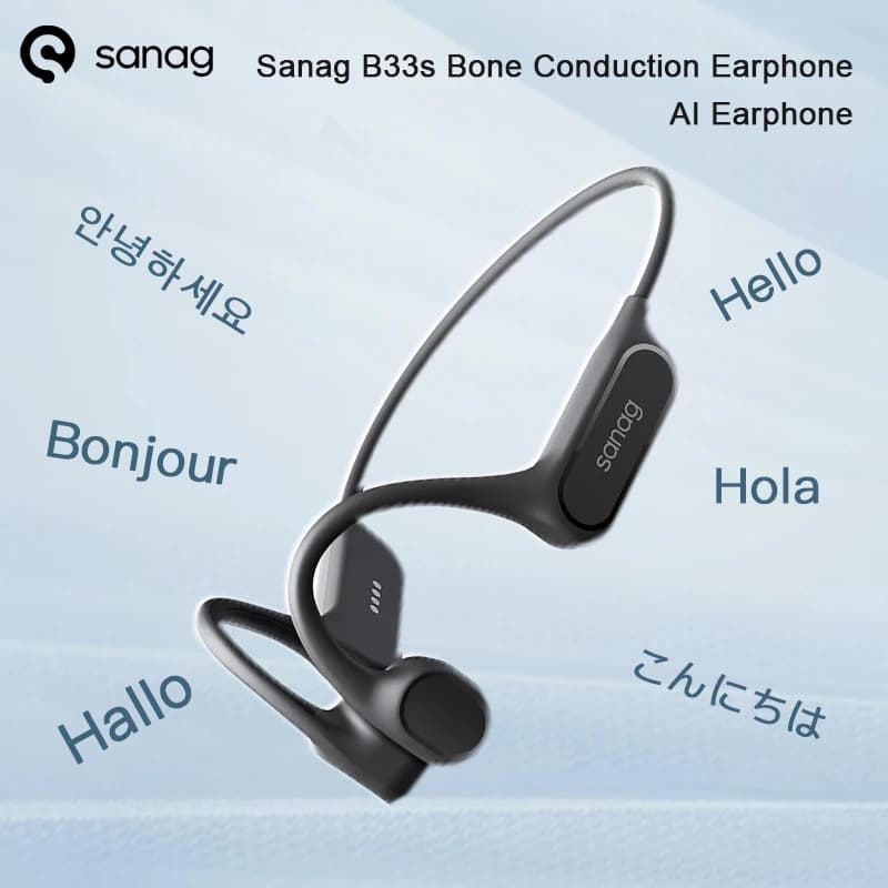 Sanag B33S 골전도 블루투스 이어폰 32GB IPX8 수영 방수 MP3