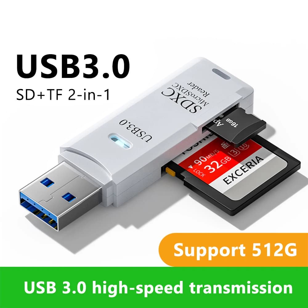2in1 USB 3.0 카드리더기 마이크로SD TF 고속 어댑터