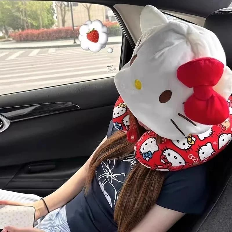 산리오 헬로키티 U자 목베개 여행용 비행기 차량 쿠션