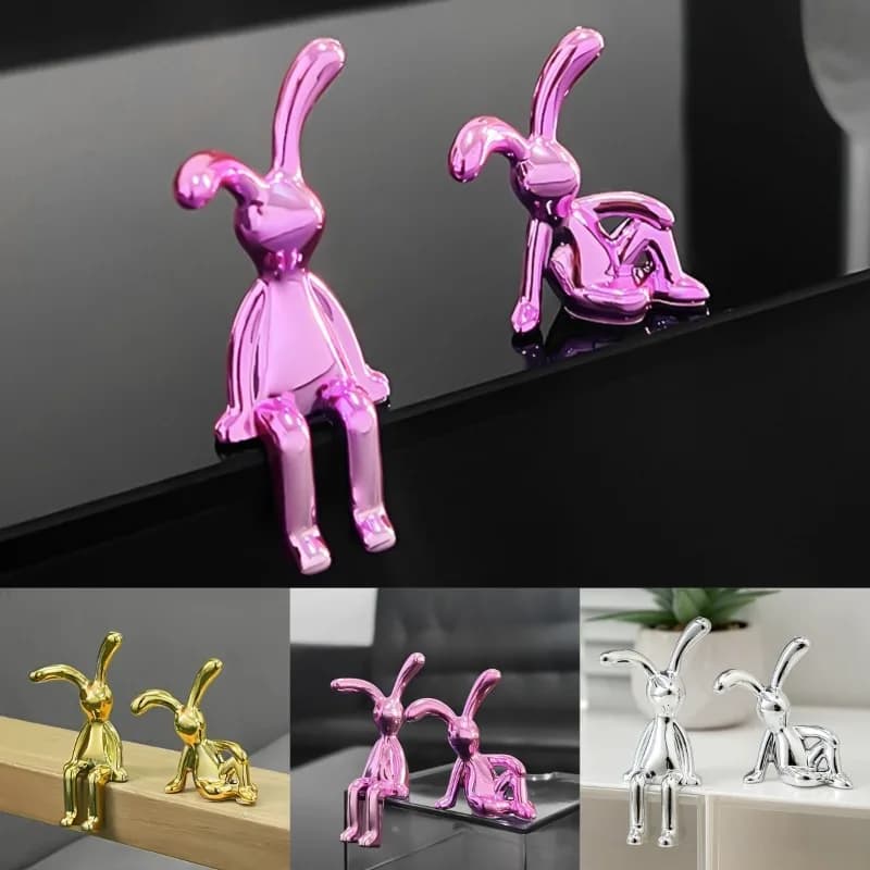 긴 귀의 토끼 더블 동상 만화 장식 액세서리 거실 침실 자동차 장식 데스크탑 장식 Ornamet