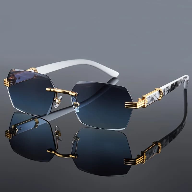 패션 무테 선글라스 남성 여성 인기 Frameless Sun Glasses 남성 여성 클래식 작은 사각형 여름 여행 그늘