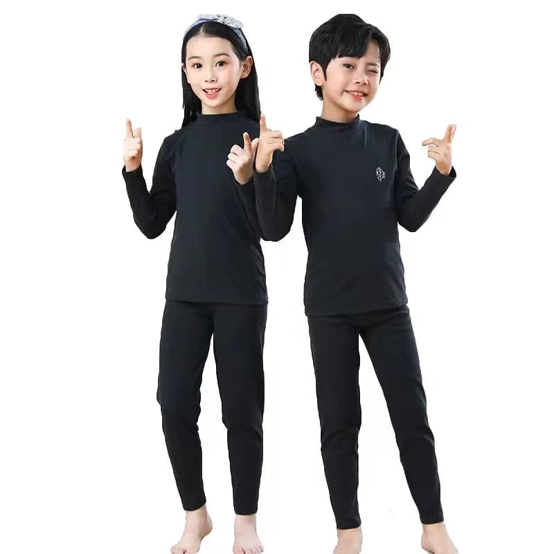 가을 겨울 열 속옷 정장 소녀 의류 세트 소년 잠옷 세트 아기 흔적 없음 따뜻한 잠옷 캔디 색상 아동복