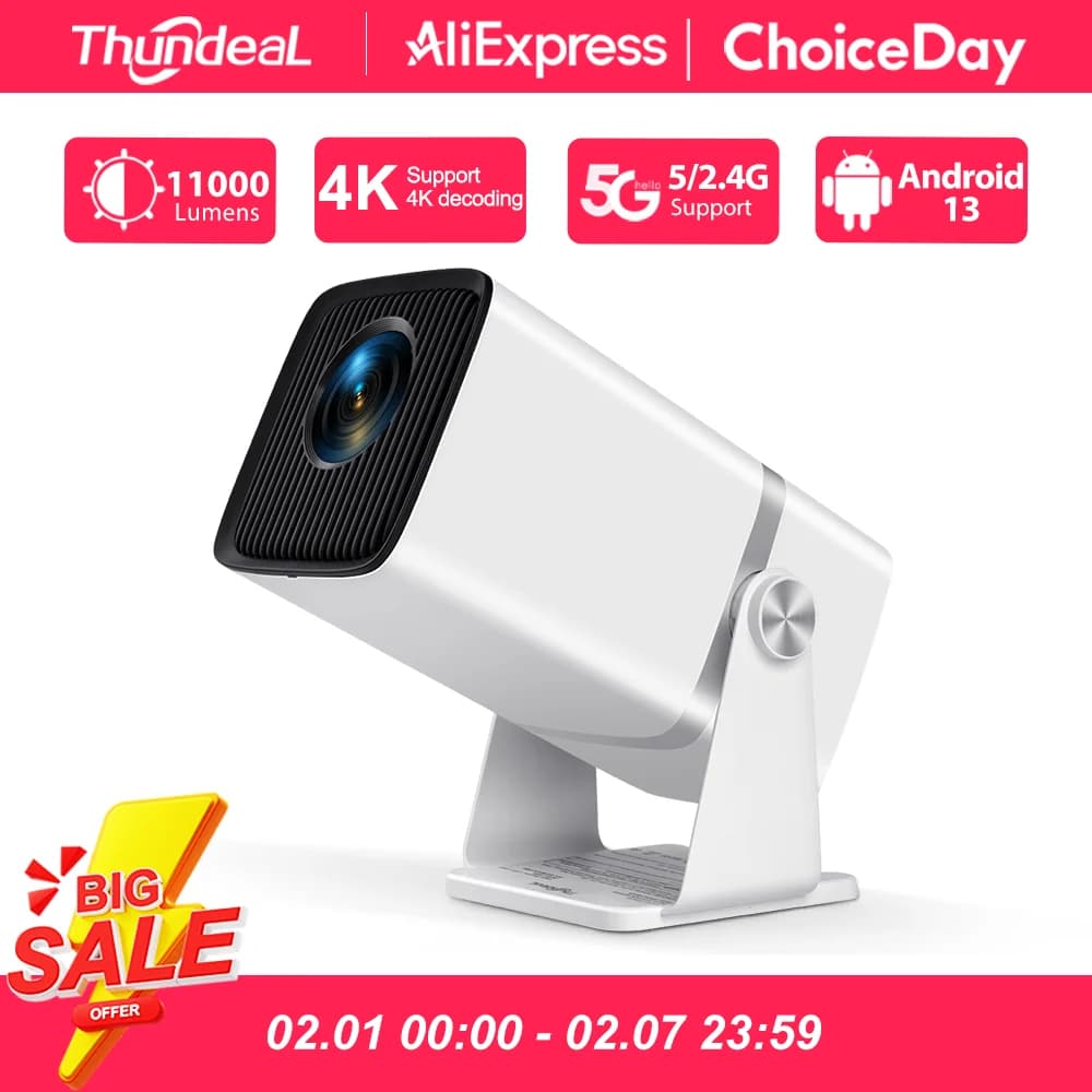 ThundeaL 4K 풀 HD 프로젝터 FHD TD80W 안드로이드 WiFi 3D 홈시어터 TD80 휴대용 빔 미니 프로젝터 회의 3D 비디오 PK HY320