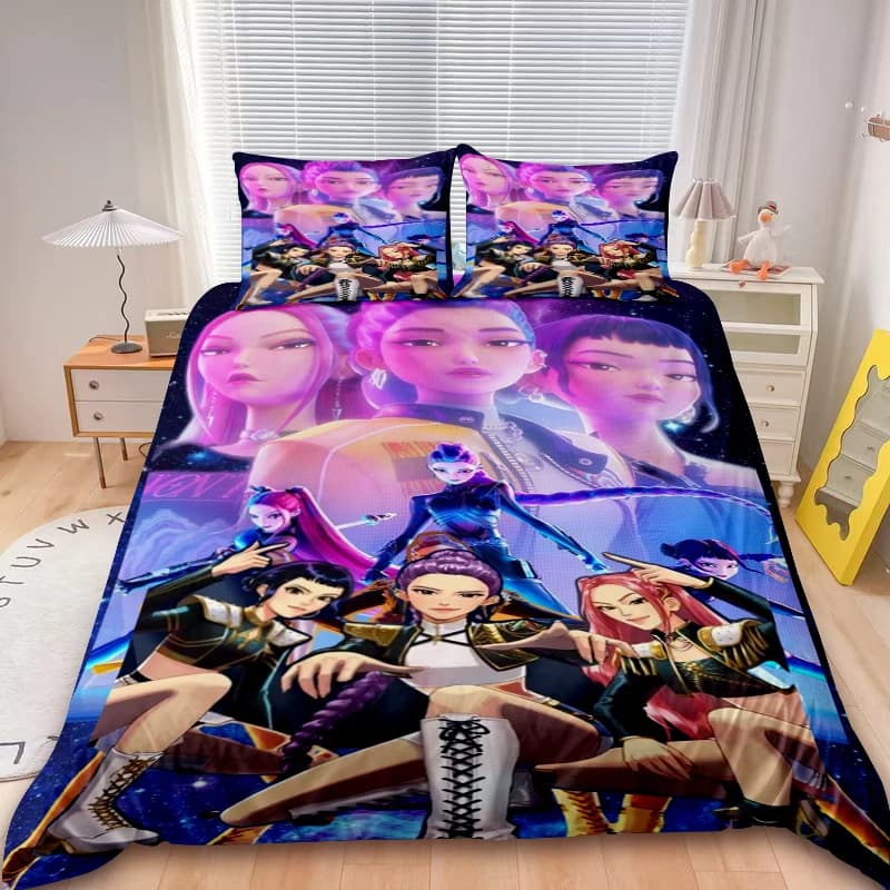 케이팝 데몬 헌터스 어린이 이불 커버 세트 3종