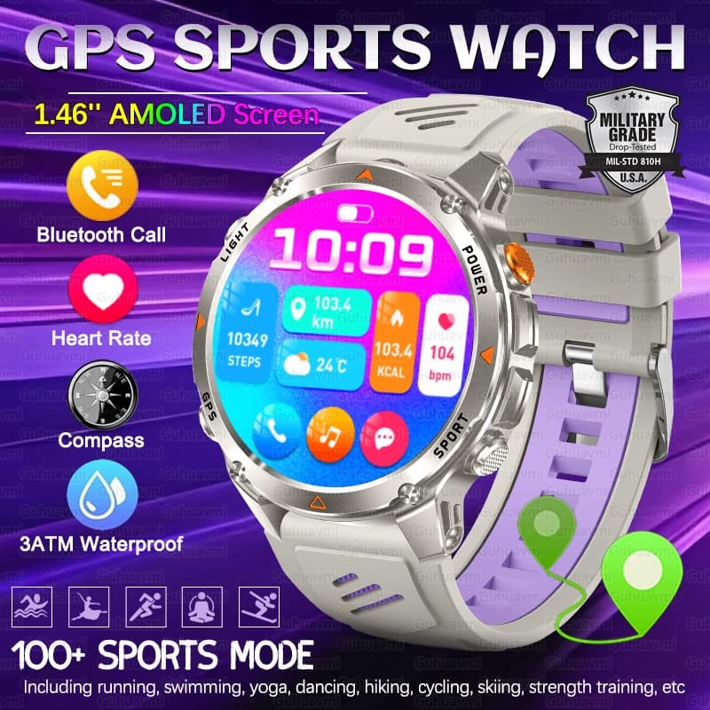 여성 GPS 스포츠 스마트워치 (블루투스 통화, 540mAh, 3ATM 방수)