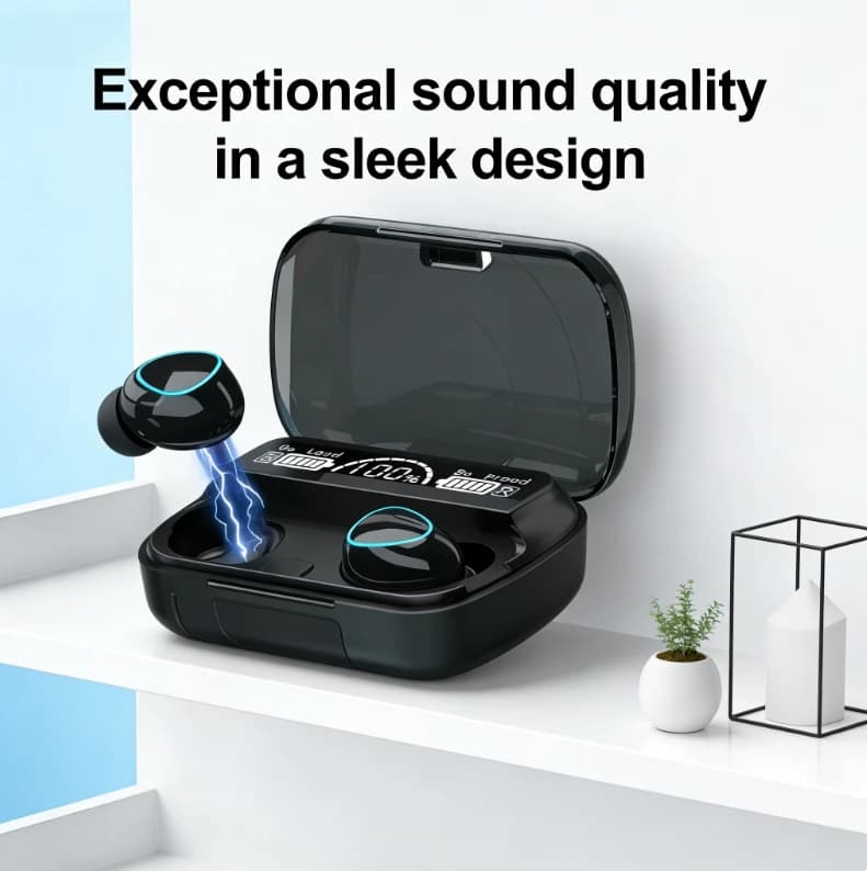 M10 블루투스 이어폰 핸즈프리 LED 디스플레이 헤드폰 블루투스 HiFi 스테레오 음악 무선 이어버드 방수 게임용 헤드셋