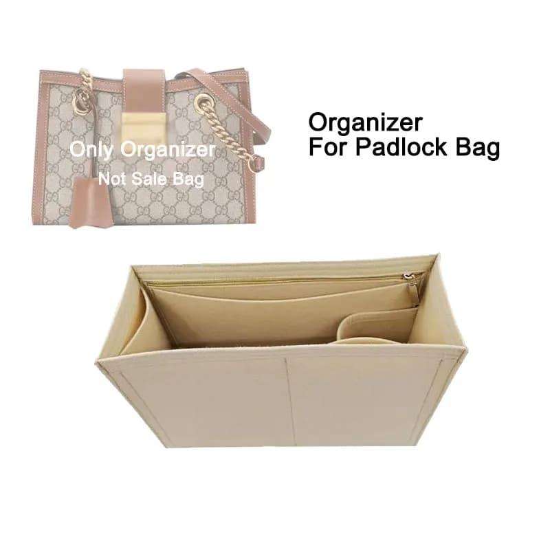 Inner Liner Purse With Zipper Fit For Padlock Shoulder Bag , Insert Organizer For Padlock ,Lining Storage Pouch And Organization