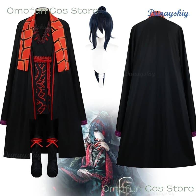 Limbus Company Hong Lu Jia Baoyu Cosplay Halloween Kong Qiu Jiaqiu Jia qiu Black Coat Costume Game Outfit Hanfu Style Set