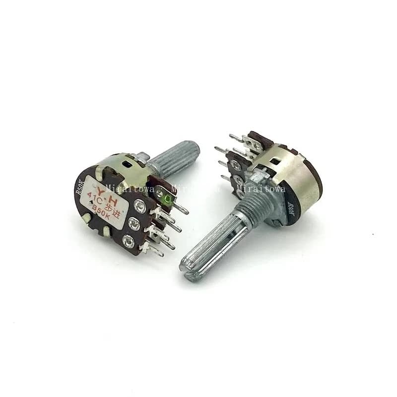 16타입 B50K 6핀 듀얼 스피커 앰프 볼륨 가변저항 25mm
