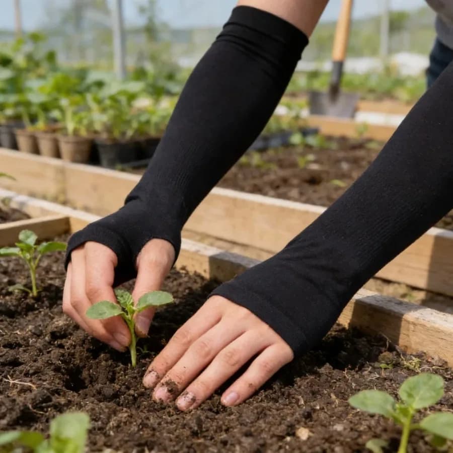 Outdoor UV Protection Arm Sleeves, Cooling Ice Silk Elastic Sun Sleeves for Driving, Cycling & Summer Use