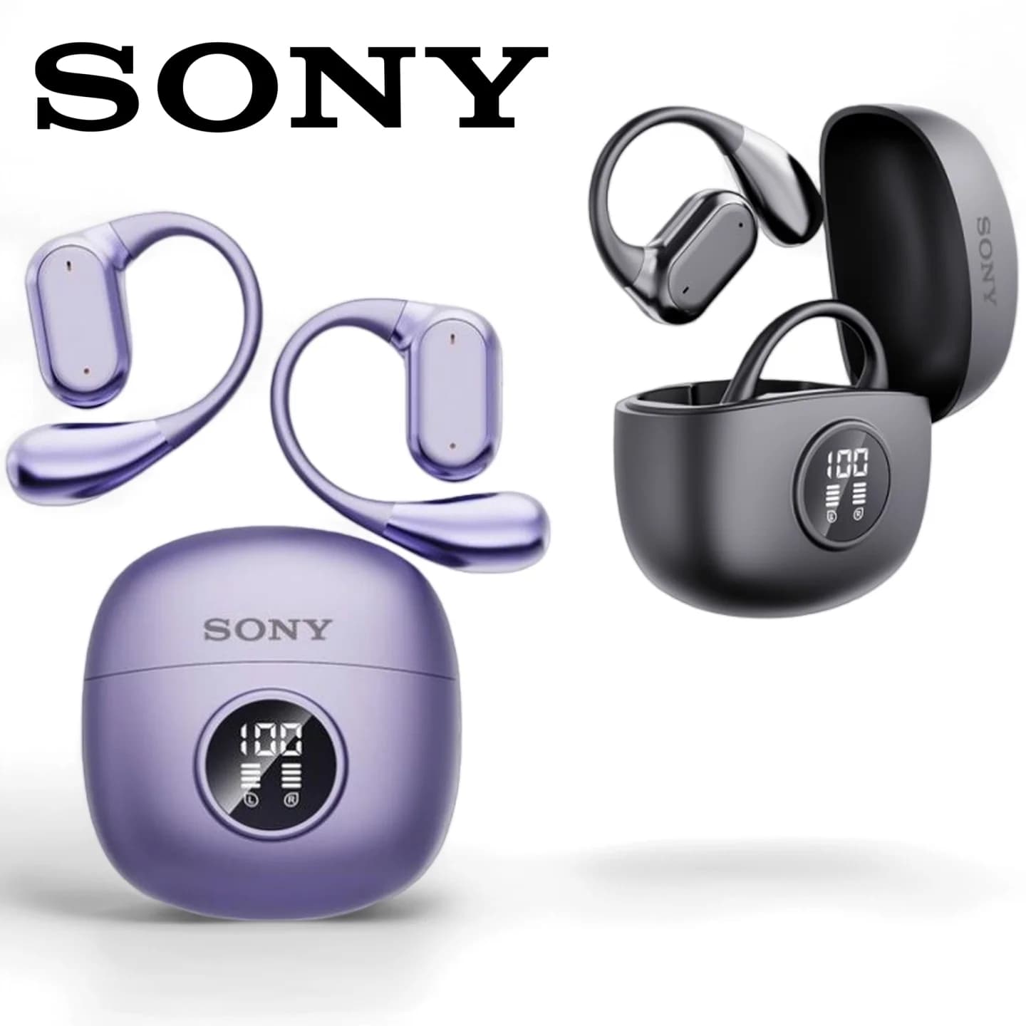 Sony 블루투스 5.4 이어훅 무선 이어폰 TWS 방수 LED 터치