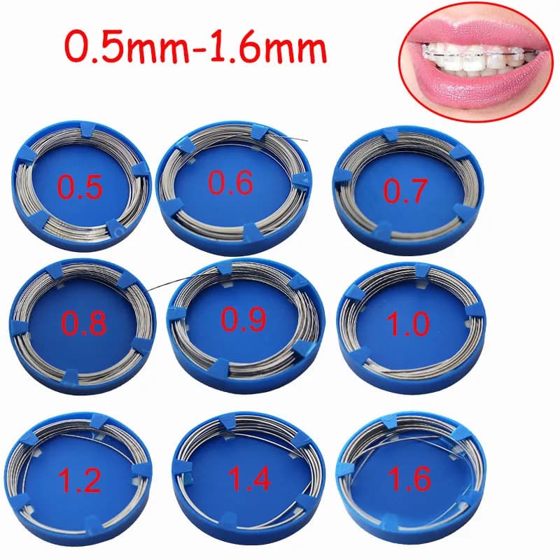 치과 교정용 라운드 스테인리스 아치 와이어 0.5-1.6mm 1박스