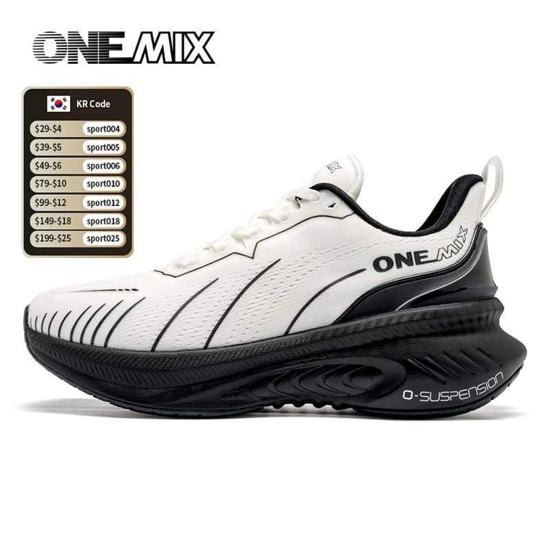 ONEMIX 남성용 쿠션 러닝화, 헤비 러너, 레이스업 스포츠, 미끄럼 방지, 야외 운동, 남성 스니커즈에 적합, 신제품