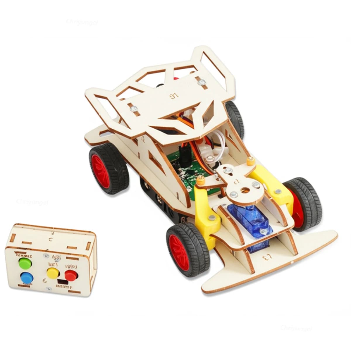 DIY 우드 RC카 키트 STEM 4WD 교육용 과학 조립 장난감