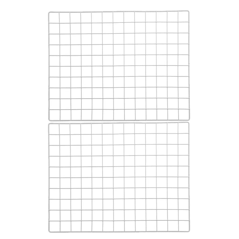2Pcs Versatile Wire Wall Grid Panel Sturdy Iron Construction Photo Display Grid for Home Office Kindergarten Wall Hanging Decor