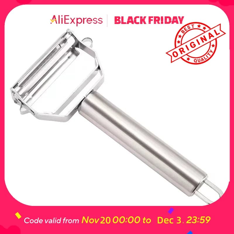 3-in-1 Stainless Steel Peeler - Multi-Function Vegetable Peeler, Julienne Slicer, Grater for Kitchen, Easy Grip Ergonomic Design